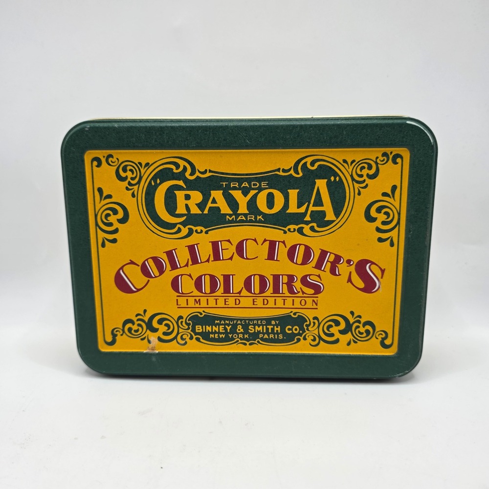 Crayola Collector's Colors Tin Green‎ Limited Edition 1991 Vintage Art Case